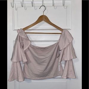 Susana Monaco Beige Long Sleeve Top